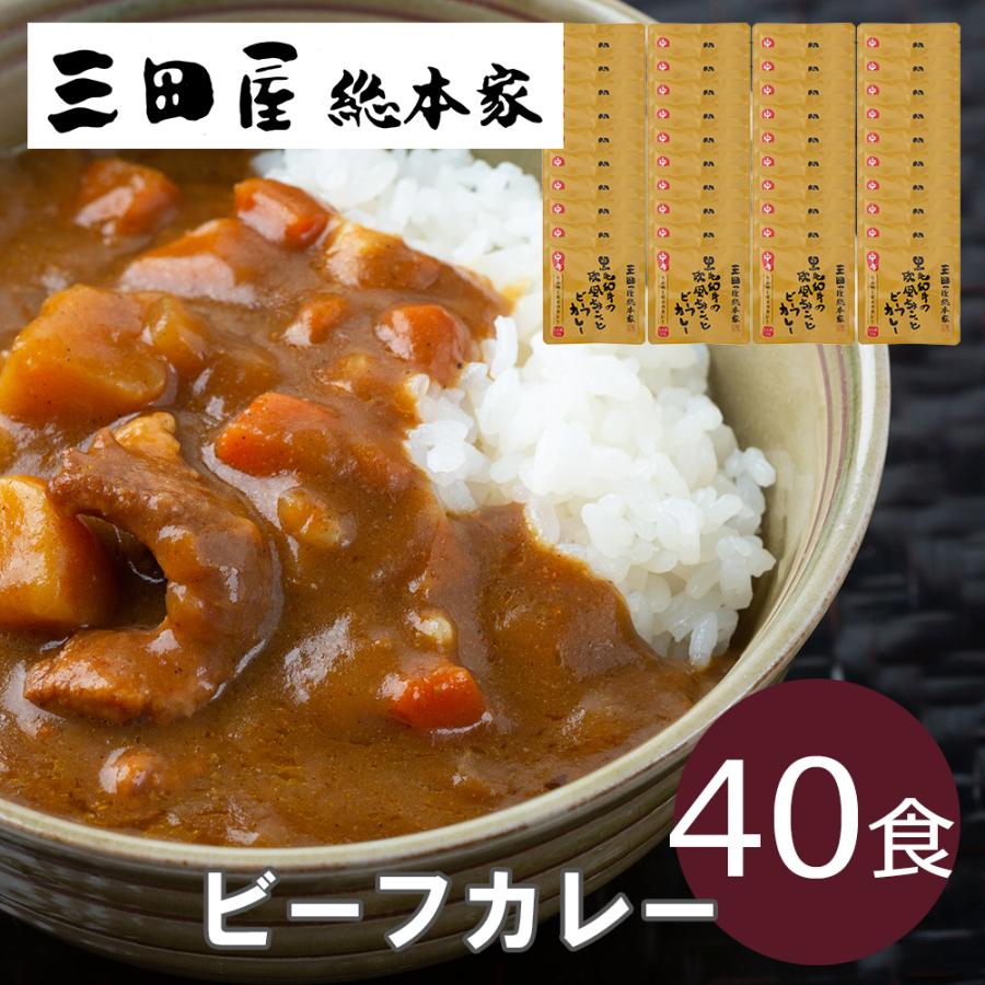 三田屋総本家 黒毛和牛の欧風ちょこっとビーフカレー（40食） レトルト お取り寄せグルメ 母の日 父の日 お中元 お歳暮 プレゼント 贈り物 お祝い 内祝い