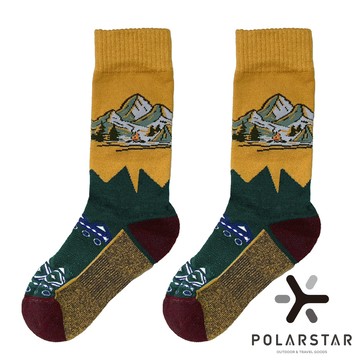 【PolarStar】機能戶外羊毛襪『黃』P25623 戶外 露營 登山 健行 休閒 時尚 旅遊 冬季 機能 羊毛襪