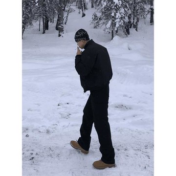 灰色三防軟殼沖鋒褲男秋冬加絨剪裁美式機能工裝褲防寒戶外滑雪褲