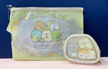 【震撼精品百貨】角落生物 Sumikko Gurashi SAN-X 隨身防水化妝包/拉鍊收納包-黃#72759 震撼日式精品百貨