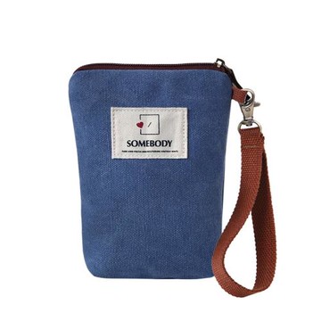 三色補丁6.3寸手機包女新款韓版百搭帆布零錢手提包學生迷你包包