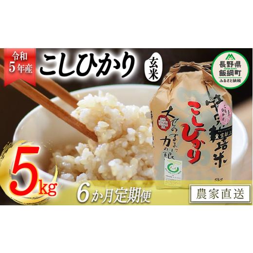 ふるさと納税 長野県 飯綱町 米 皇室献上実績 こしひかり 玄米 5kg × 6回 令和5年産 特別栽培米 なかまた農園 沖縄県への配送不可…