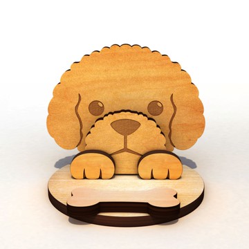 【DOGIS】貴賓班長(紅貴賓/巧克力貴賓) 木製手機座/集線夾 | 客製化名片座 桌面收納 專屬訂製 交換禮物