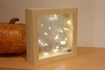 海棠花方塊燈 / 經典雙面玻璃 / 海棠花與十字紋