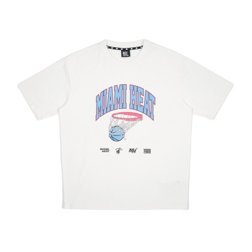 NBA 落肩 籃球印花 短袖上衣 熱火隊