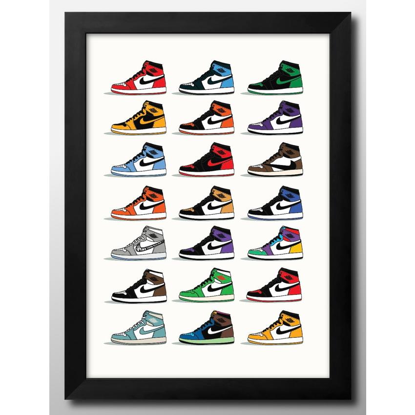オシャレNIKEスニーカーポスターアンティーク大判額縁Ａ１ 黒い装飾的な写真額縁 ポスター 12071ナイキ Nike スニーカー 絵画 インテリア A3