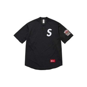 Supreme Shop S Logo Baseball Henley 棒球亨利衫 網眼短袖黑色 SS26KN82-BY