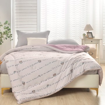 Annabelle 石墨烯可水洗牛奶絨針織雲朵抗菌被  布朗熊 紫色  雙人(180X210cm)