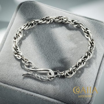 S925純銀手鍊。幸運之羽銀手鍊  | GO