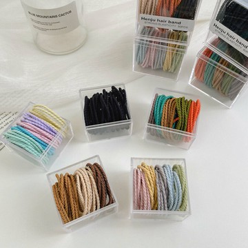 橡皮筋發繩夏季簡約女高馬尾不傷發純色發圈網紅2022新款綁發頭飾