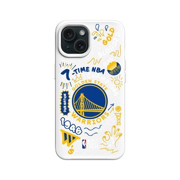 iPhone 15 SolidX 白 - NBA - 塗鴉系列-金州勇士 Golden State Warriors - Graffiti