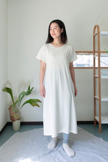 花卉網眼紗長洋裝【100%有機棉】