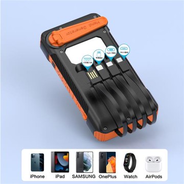10000mAh Solar Power Bank Wireless Charger Powerbank移動電源
