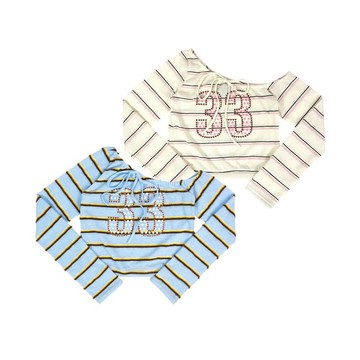 DADDYCLUB ( NTN ) | 33 Stripes Top 酷炫一字領 T 恤