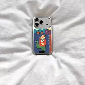iPhone手機殼✨ins可愛趣味小貓男孩電鍍銀非磁吸適用蘋果iPhone17promax手機殼1