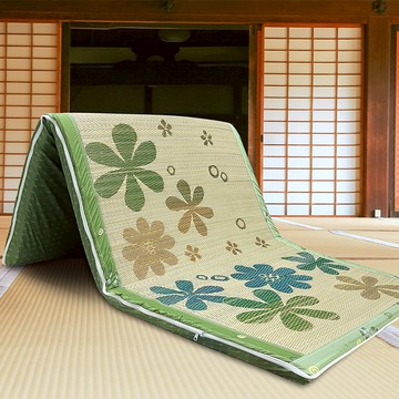 【多利寶寢具】INDIAN 可折疊透氣單人藺草床墊(花色隨機)