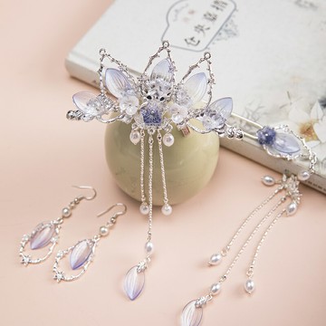 【扶搖】漢服發冠女古風流蘇步搖頂簪唐風明制頭飾古裝發飾套裝