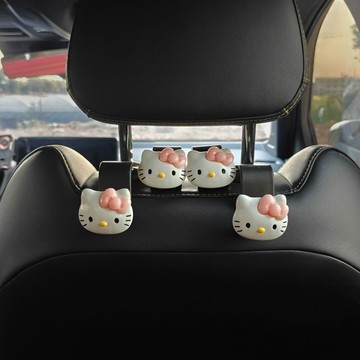Hellokitty汽車座背椅掛鈎 車載收納車內飾 卡通鈎子可愛後排車用 車用內飾掛鉤 椅背掛鉤 精美功能裝飾 汽車掛鉤