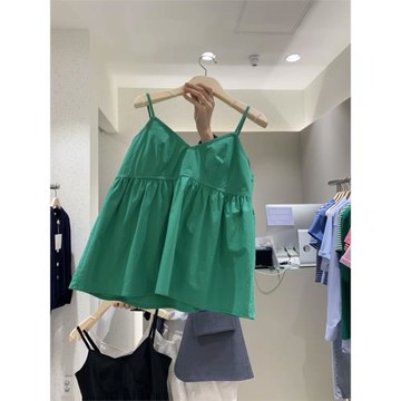 韓國東大門2025夏季新款純色寬松休閑V領無袖吊帶背心女顯瘦上衣