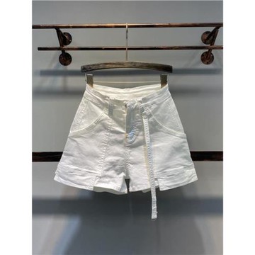 潮牌設計感牛仔短褲女韓版時尚高腰a字闊腿顯瘦白色夏季寬松熱褲