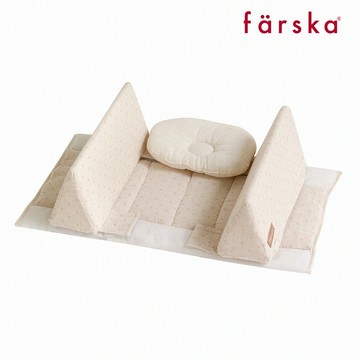 【farska】人氣安心彌月禮 可當尿布台用(防護型)貼身防翻枕床中床(有機棉款)(台灣總代貨源)