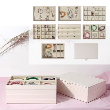 晶億祥福首飾盒收納大容量簡約 多層DIY首飾展示托盤收納盒子珠寶