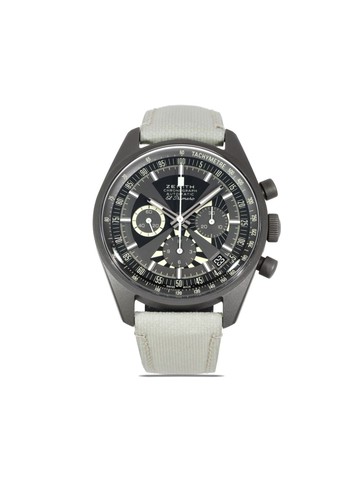 Zenith - Chronomaster Revival "Poker Chip" 37mm - unisex - Sapphire/Calf Leather/Titanium - One Size - Black
