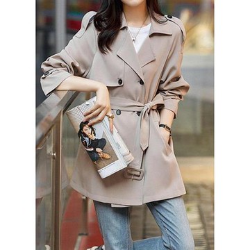 【巴黎精品】現貨+預購 頂級法式風衣外套長版大衣外套寬鬆大碼百搭休閒女裝-秋季款薄款女外套a1LL45