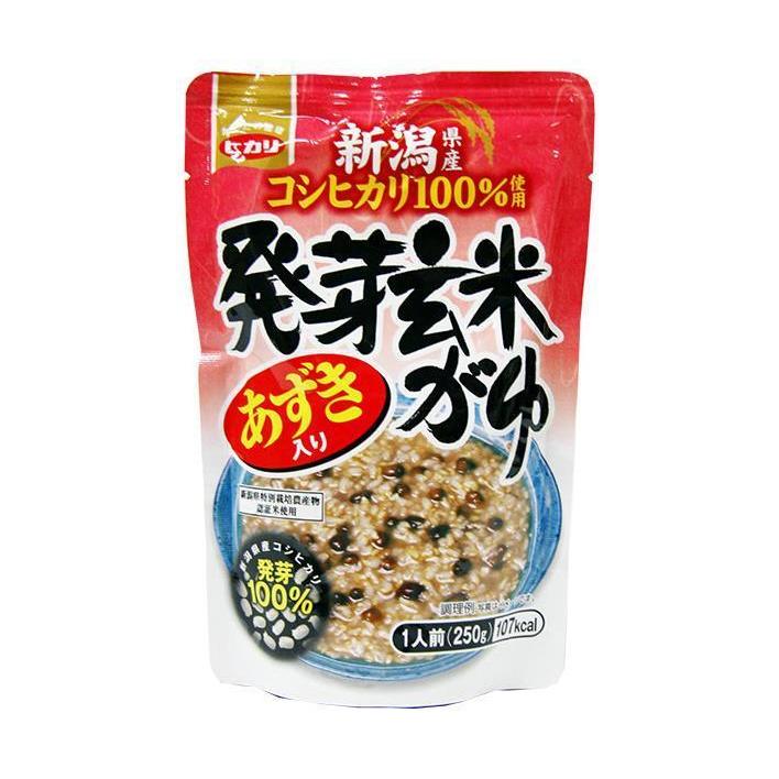 ヒカリ食品 あずき入り 発芽玄米がゆ 250gパウチ×24個入｜ 送料無料