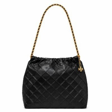 TORY BURCH FLEMING 納帕皮革吊墜束口包(黑)