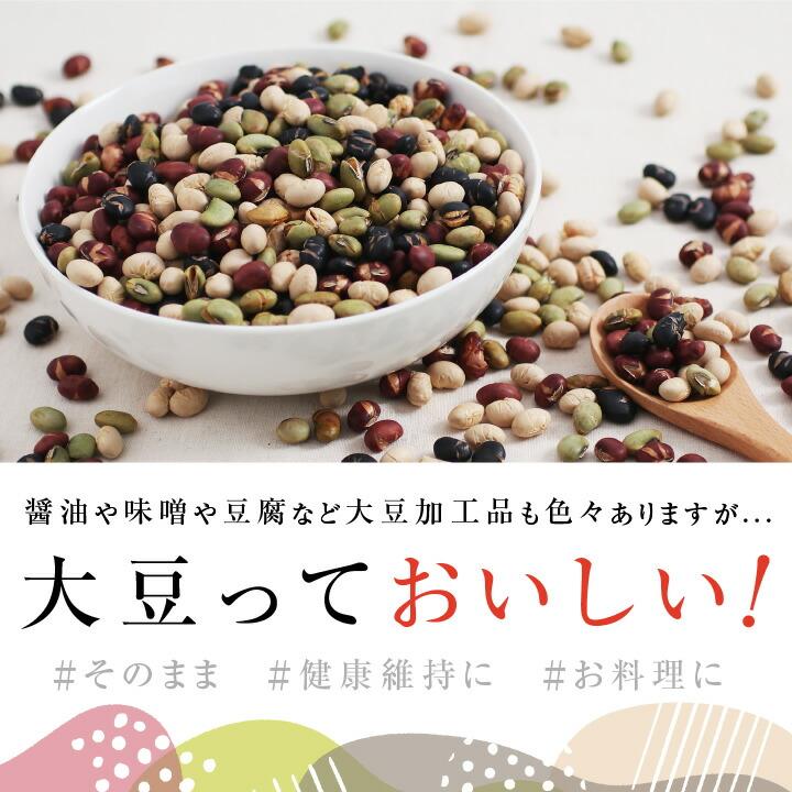 煎り豆ミックス 無添加 国産 私の大豆 500g 国産4種の煎り大豆 炒り豆 黄大豆 青大豆 紅大豆 黒大豆 無塩 砂糖 油不使用 完全無添加仕上げ お歳暮