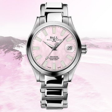 BALL 波爾 B2_Engineer III 經典色微型氣燈 珍珠母貝錶盤機械錶-粉紅36mm NL9616C-S1C-PK