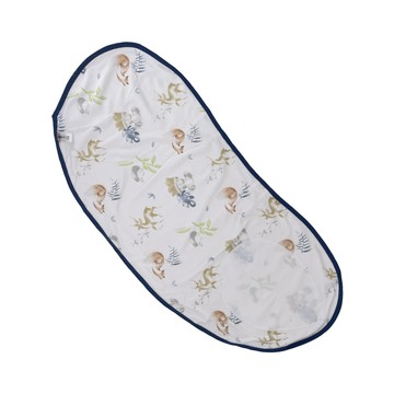 JoyNa - 純棉兩用型包巾 肚圍 嬰兒防驚跳包巾 寶寶肚圍-手繪動物園 (35*80)