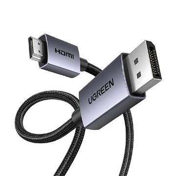 UGREEN DP轉HDMI 線 4K/30Hz 金屬編織 高畫質影音傳輸線 電腦顯示器用 Pro版 3公尺