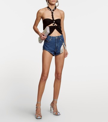 Area Chain-link embellished halter top