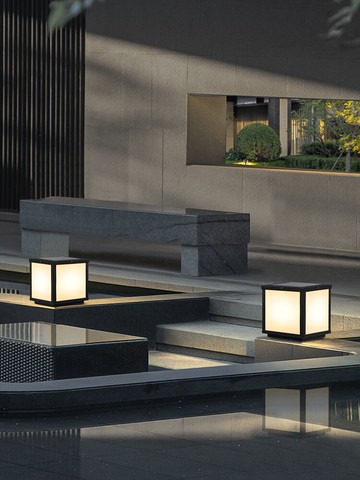 太陽能柱頭燈簡約戶外防水庭院燈現代室外別墅圍墻花園墻頭柱子燈