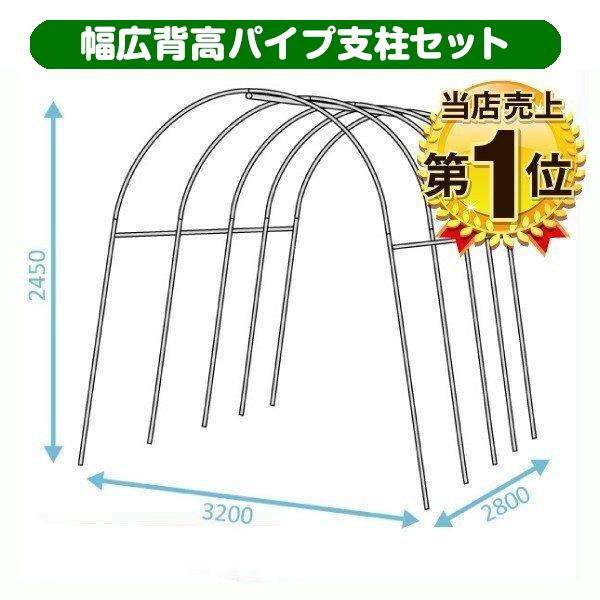 園芸支柱 支柱 新型 パイプ支柱 幅広背高パイプ支柱セット 1組 パイプハウス 雨よけハウス 雨よけ トマト キュウリ 国華園