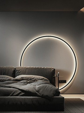 極簡壁燈免接線客廳背景墻燈裝飾燈設計師氛圍燈北歐臥室床頭燈