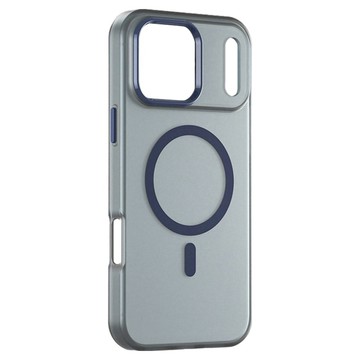 bebehome 磁吸霧面半透明磨砂手機殼  iPhone17 Pro  藍灰色