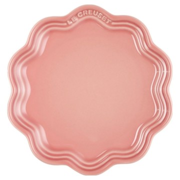 LE CREUSET 蕾絲花邊盤  鮭魚粉  18.2 x 18.2 x 2.2cm  1個