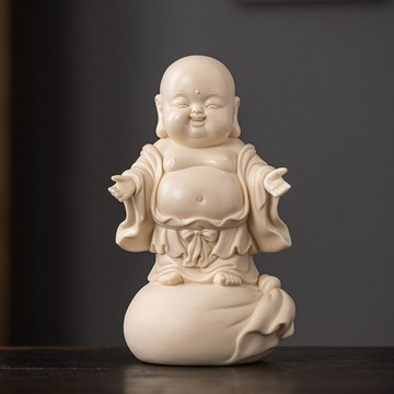 佛像 宗教擺件 家居擺件陶瓷彌勒佛擺件笑口常開佛像家居客廳辦公室桌面裝飾品工藝品擺設