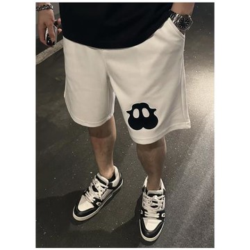 小精靈刺繡-夏季男士五分休閑短褲時尚精靈刺繡百搭寬松短褲