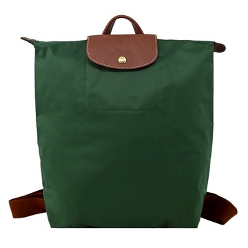 [平輸版]LONGCHAMP LE PLIAGE系列再生尼龍摺疊後背包(中/英式綠)真品平輸