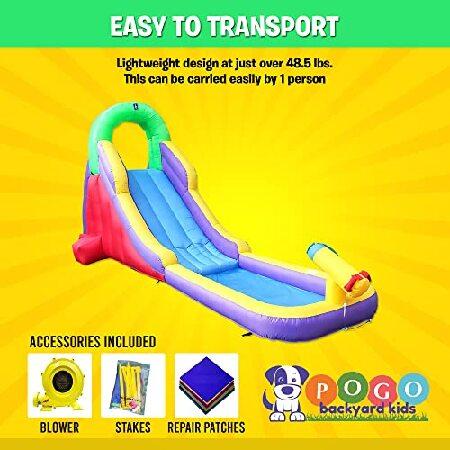 Backyard Kids Inflatable Water Slide for Kids 19.7 x 6.6 x 9.5 Ft Residential Backyard Inflatable Slide for Summer Fun Rainbow Slide w  Water Cann