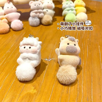 🔥熱賣🔥2026馬年原創十二生肖植絨六合情侶鑰匙扣包包掛飾鑰匙鏈書包掛件