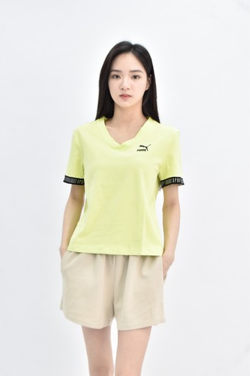 (S) puma 棉質logo印花黃色短袖上衣