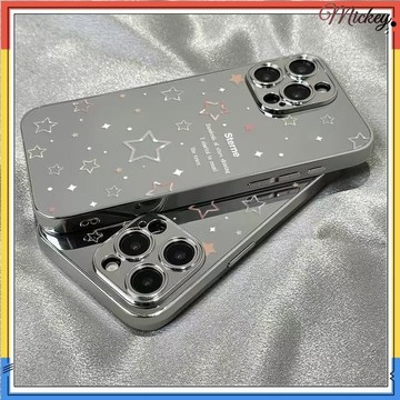 創意新款.彩色星星銀邊電鍍iPhone16手機殼蘋果15/14/13全包xs/8p防摔12/11