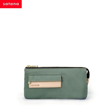 【satana】Soldier 多夾層拉鍊長夾-抹茶拿鐵 (SOS1725-327)