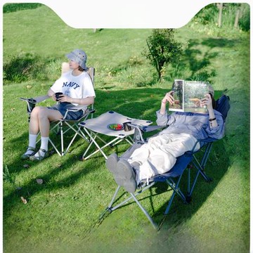 挪客聚攏式連桌躺椅高承重可調節便攜戶外休閑露營靠背扶手沙灘椅