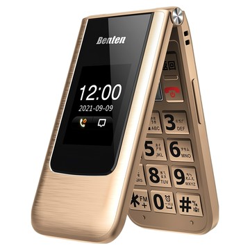 Benten 奔騰 F62+ 4G雙螢幕摺疊按鍵式手機  金色  0.256GB